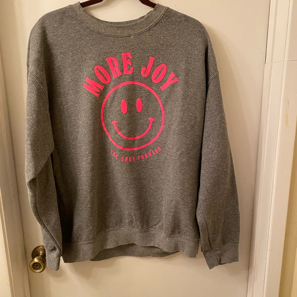 The Shop Forward Gray More Joy  happy sweatshirt